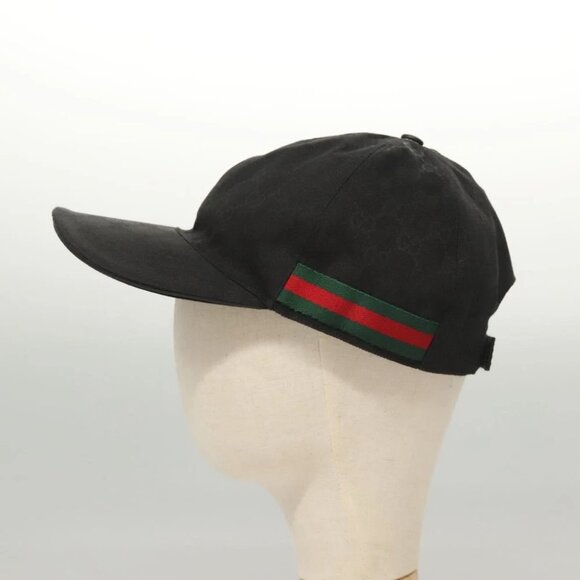 GUCCI Web Sherry Line Hat XL Black Green Red 200035 Auth ar13585 - Picture 13 of 13